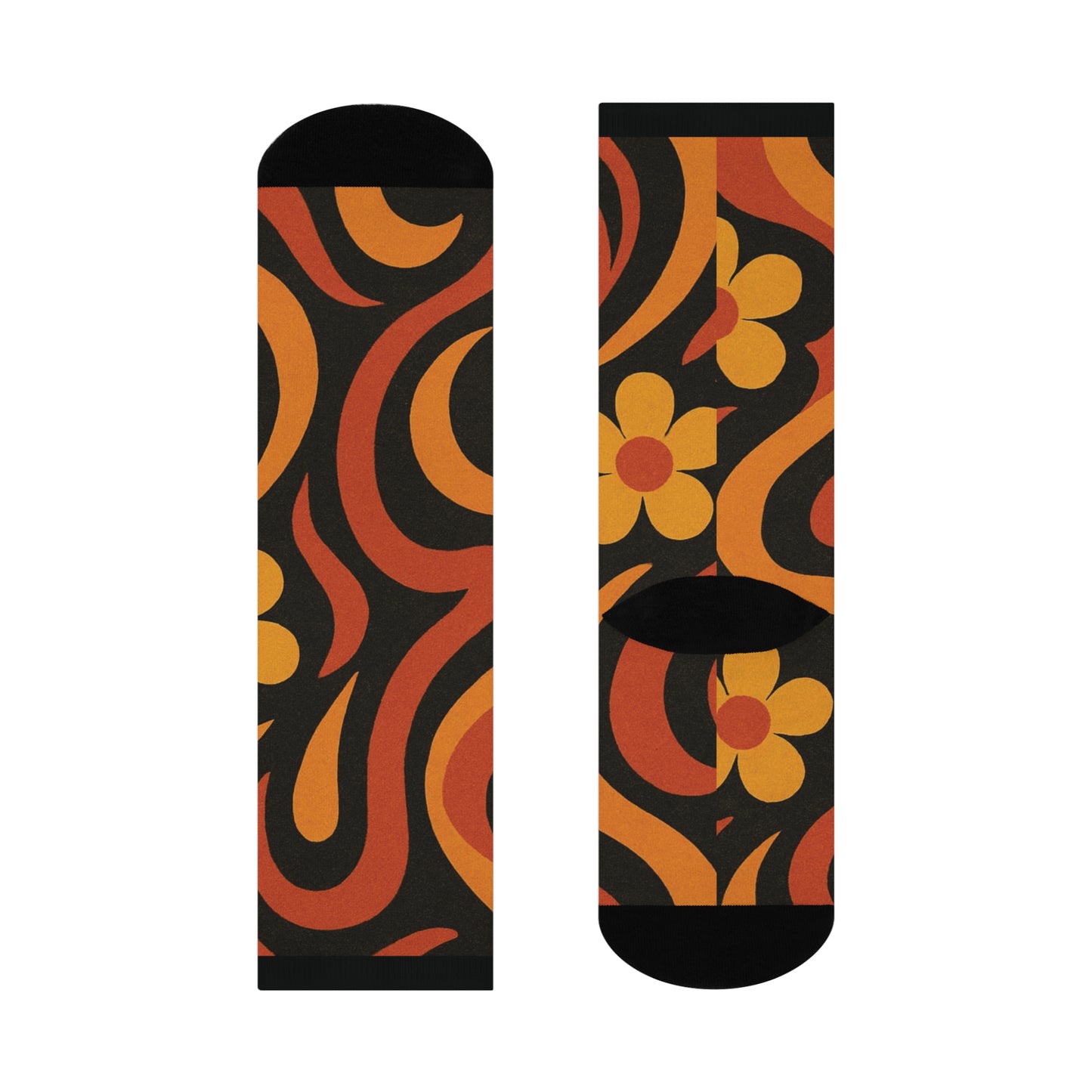 70s Pattern Cushioned Crew Socks