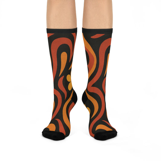 70s Pattern Cushioned Crew Socks